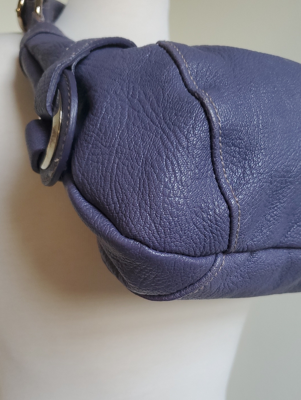 Furla Pebbled Leather Shoulder Bag In Periwinkle/Lavender Purple - Picture 7 of 11